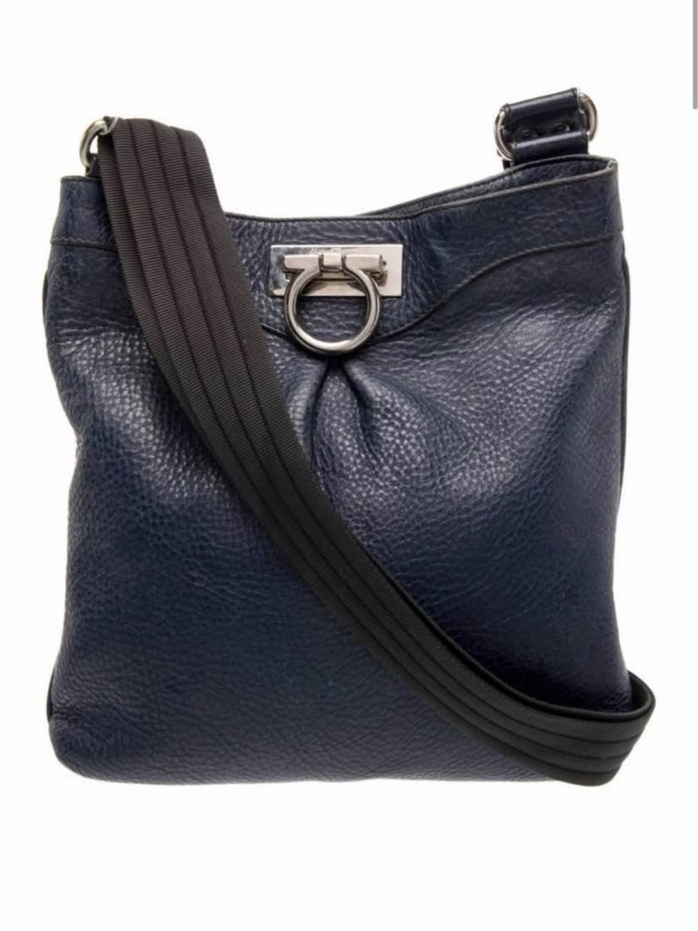 Salvatore Ferragamo Navy Leather Crossbody Bag